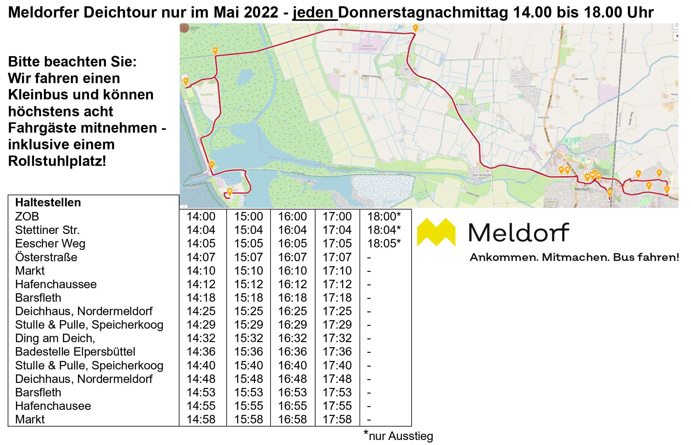 Fahrplan und Linienplan Deichtour BürgerBus